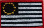 Betsy Ross Flag Black, White & Gold Patch W/ VELCRO® Brand Fastener Red Border