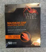 One-Size Fits Most Orange Nitrile Gloves 50 Count