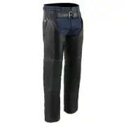 Milwaukee Leather ML1191 Men's Leather Snap Out Thermal Lined Motorcycle Chaps