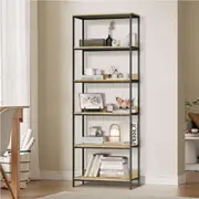 Oikiture Display Shelf 5 Tier Bookshelf Storage Shelves Stand Rack Bookcase