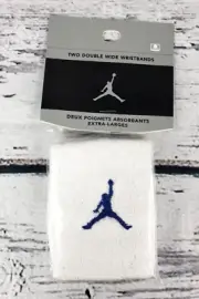 Vintage Nike Michael Jordan Jumpman Wristbands White & Blue- NEW