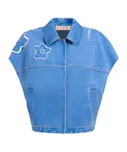 Marni Patch Detailed Denim Vest IT40,IT44,IT42,IT38,IT36,IT46 Diamond blue