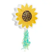 Pull String Sunflower Pinata for Sunshine Baby Shower, Small, 13 x 3 In