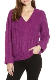 Rebecca Minkoff Womens Maxine Sweater in Dark Raspberry NWT XS