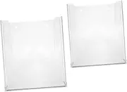 OFFSCH 2pcs Hanging File Rack Magazine Holder Wall Clear Literature Organizer Document Catalog Holders Clear Flyer Holder Rack Wall Mount File Holder Books Postcards Rack Filler Acrylic