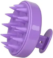 Silicone Scalp Massager Shampoo Brush (Purple, Round)