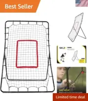 PitchBack Baseball and Softball Pitching Net and Rebounder, Black/Red, 2' 9" ...