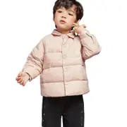 Nevenka Childrens Winter Coats Shirt Collar Lightweight Puffer Jacket-Pink