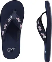 [vineyard vines] Men's Embroidered Flag Whale Foam Flip Flop