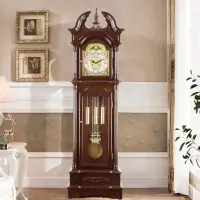 在飛比找露天拍賣優惠-機械鐘錶歐式北極星機芯立式落地鐘客廳新中式復古發條機械鐘表實