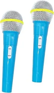 TEHAUX 2Pcs Microphone Props Simulated Microphones for Pretend Play Stage Performance Party Fun Lightweight Safe for Boys Great for Karaoke and Musical Games