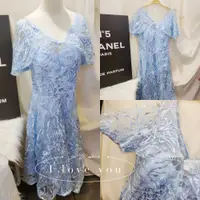 在飛比找松果購物優惠-水藍冰雪奇緣刺繡網紗婚紗禮服伴娘服l~xl可穿CNTOP (
