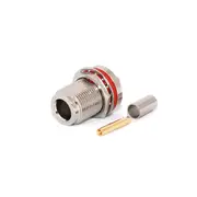 N Type Female Bulkhead Crimp 50 Ohm Connector For Lmr195 Rg58