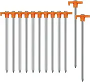 12PCS Tent Stakes Heavy Duty Camping Stakes,AVOFOREST 7.1Inch Non-Rust Metal Tent Pegs Ground Stakes Tent Spikes Camping,Hiking Orange