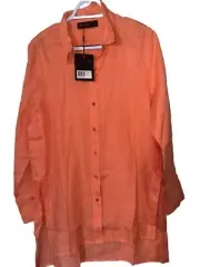 NWT Decjuba Apricot Linen Shirt. Size 12.