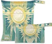 Bohemian Tarot Astrology Color Star Moon zippered clothes bag 2 Pack travel essentials for babies with handles for yoga, beach