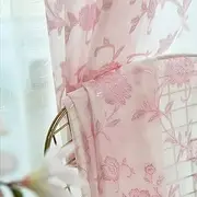 Jacquard Half-Shade Sheer Curtain,Light Penetrating Curtain Sailing with Hook Yarn Curtain Window Home Decor Design-1 Panel Golden W300xh260cm(118x102inch)