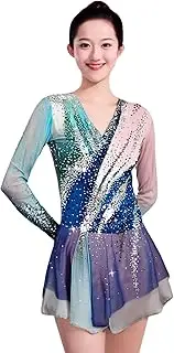 [Zagitova] Ice Figure Skating Dress for Girls Gradient with Shiny Rhinestone Patchwork Women Competition Dance Outfits