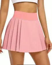 Pleated Tennis Skirt For Women With Pockets High Waisted Athletic Skirts