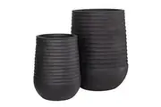 Rogue Ryker Tall Plant Pots 2Pcs Decorative Planter Flower Pots Home Decor Black