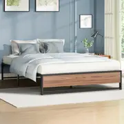 ALFORDSON Metal Bed Frame Queen Double King Single Mattress Base Platform Wood