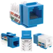 100 pcs Cat6 Punchdown Keystone Jack Blue 45 Degree Angle Ethernet Network PACK