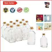 12 Pack Vintage Clear 4 Oz Glass Potion Bottles with Cork Lids for Party Favors