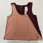 Adidas Maroon Peach Scoop Tank Exercise Tops Sports Tops Sports Tanks J7 Size XS