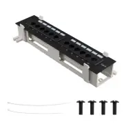 Tool Kit 12 Port CAT6 Patch Panel RJ45 Networking Wall Mount Rack with6469