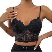 [Generic] Backless for Women Women's Lace Sexy Beautiful Back Mesh Street Style Tube Top Corset Camisole Tube Top with Ruffles for Women