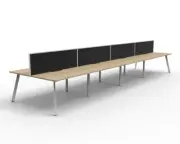 New RapidLine Eternity 8 Person Desk 4800mm (1200mm per person) Double Sided Met