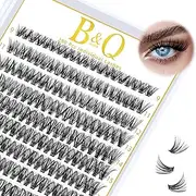 B&Qaugen Lash Clusters 40D 280 Clusters False Eyelas Lash Clusters Extensions Individual Lashes Cluster DIY Eyelash Extensions at Home (40D-0.07D,9-16mix)