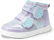 [DREAM PAIRS] Girls Shoes Toddler Sneakers Kids High Top Shoes with Hook and Loop Storybook Casual Walking Shoes