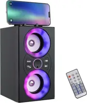 Portable Bluetooth Speaker with TWS, Lights, Remote Control and Phone...