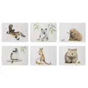 6pk Ashdene Bush Buddies 21x29cm Placemats Dining Kitchen Table Rectangular Pad