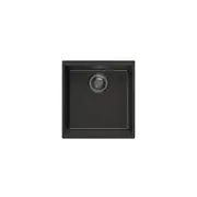 CARYSIL Enigma N100M Granite Kitchen Sink - 430 x 460mm Single Bowl - Deep Black - Top/Under Mount
