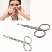 Stainless Steel Facial Mustache Nose Ear Hair Scissors Beauty Tool Round Tip End