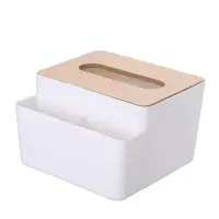 在飛比找momo購物網優惠-【小麥購物】木紋面紙盒 升級款(收納盒 衛生紙盒 桌面盒 置