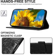 Pixel 5A Wallet Case 3 Credit Card Slot ID Card Holder, PU Leather Flip Case - Black