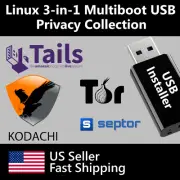 Linux 3 in 1 Boot Drive Collection OS Distros Privacy Security Tails Kodachi Tor