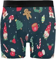 [ZZXXB] Gnome Gingerbread Mens Boxer Briefs Stretch Breathable Underwear Fly Front with Pouch S-XXL