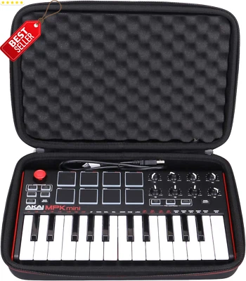 LTGEM Hard Case for Akai MPK Mini MK3/Play MK3/II 25Key MIDI Keyboard Controller