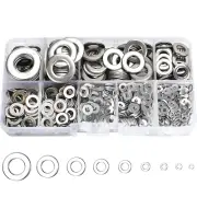 800 Pcs 304 Stainless Steel Flat Washers Assortment Set: 9 Sizes for Screws and