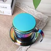Haofy Stainless Steel Coffee Drop Filter, Paperless Coffee Dropper Machine Machine Reusable Dripping Boiler, for The Preparation of Filter in The Home Office Tea Shop (Colorful)