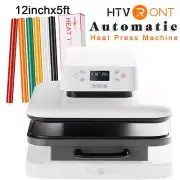 15"X15" Auto Heat Press Machine w/6 Rolls 12" x 5FT Heat Transfer Vinyl T-Shirt