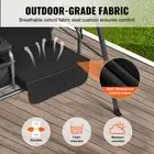 2 Seat Outdoor Patio Swing Chair with Canopy and Storage Bag Black Alloy Steel