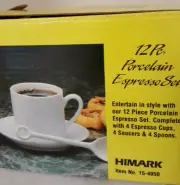 HIMARK 12 Piece Porcelain Espresso Set CUPS/SAUCERS & SPOONS NEW