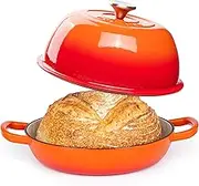 Enamelled Cast Iron Dutch Oven Pot – Dutch Oven For Sourdough Bread Baking – Cast Iron Bread Pot – Orange, 6 Quarts, 22cm – by Nuovva