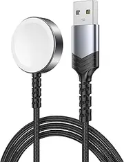Magnetic Charging Cable for Apple Watch - Durable Braided Cord with USB Connector, Fast Charging Compatible with Apple iWatch Series Uatrl2/Uatrl/10/9/8/7/6/5/4/3/2/1/SE/SE2-[3.3FT/1M]