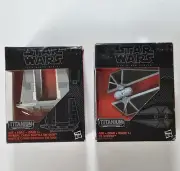 Star Wars Black Titanium Series 2 Ship Lot, Imperial Cargo Shuttle, TIE Striker